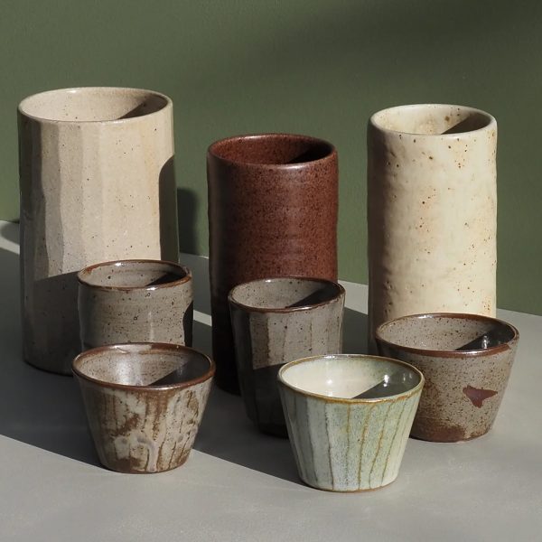 Matt Finish Round Biege Stoneware Platter - 图片 2